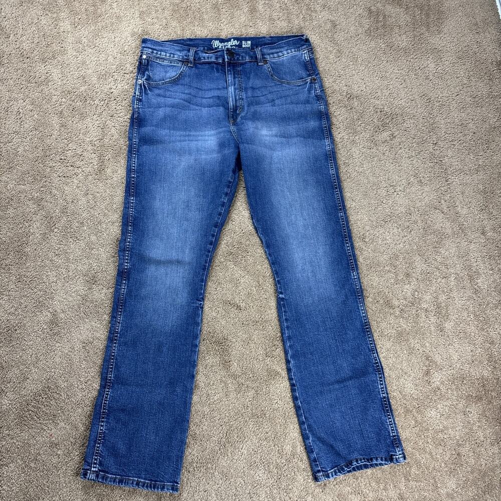 TALL Wrangler Men's 36x36 Retro Slim Fit Straight Leg Blue Jeans 88MWZ NWT